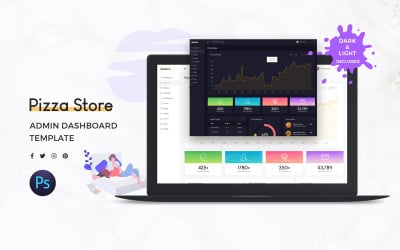 Pizza Store Admin Dashboard UI Elements