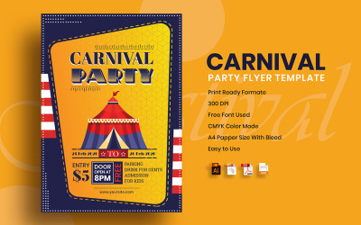 Carnival Party Flyer - Vállalati-azonosság sablon