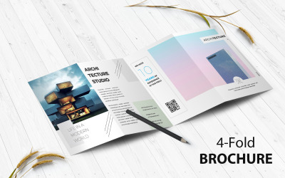 Építészet 4-szeres brosúra - Vállalati-azonosság sablon