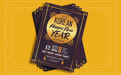 Folheto de ano novo coreano - modelo de identidade corporativa