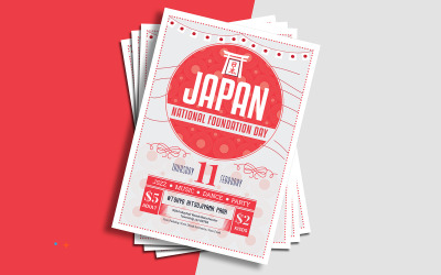 Folheto do Dia da Fundação Nacional do Japão - modelo de identidade corporativa