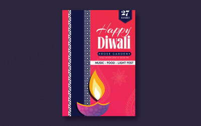 Folheto do Diwali Fest - modelo de identidade corporativa
