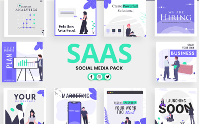 Modello di social media aziendale SAAS