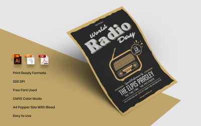 Radio Day Flyer - Modèle d&amp;#39;identité d&amp;#39;entreprise