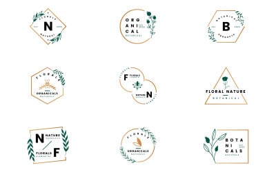 Botanik Logo Çerçeveleri - İllüstrasyon