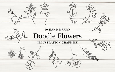 Collection de fleurs de Doodle - Illustration