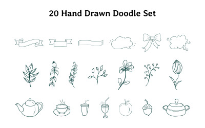 Hand getrokken Doodle Set - illustratie