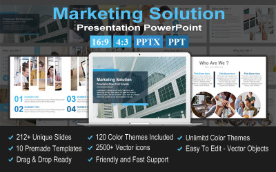 Pazarlama Çözümü Sunumu PowerPoint şablonu