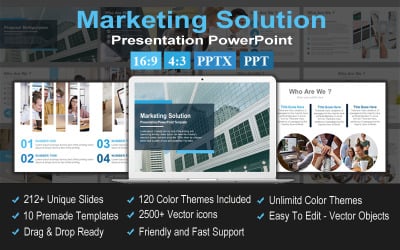 PowerPoint-sjabloon voor presentatie van marketingoplossingen