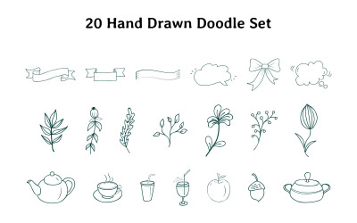 Set Doodle Disegnato A Mano - Illustrazione