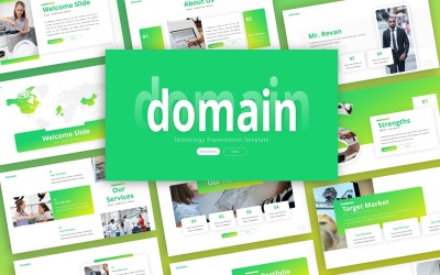 Tartománytechnológiai bemutató PowerPoint sablon