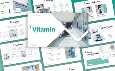 Vitamin medicinsk presentation PowerPoint-mall