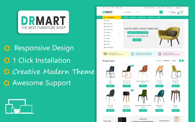 DR Mart - OpenCart-sjabloon voor moderne meubels