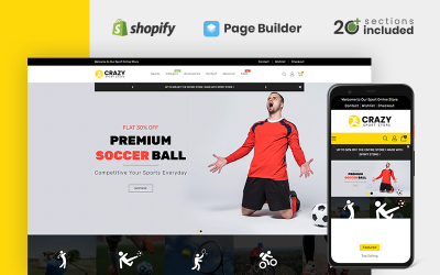 Reszponzív Crazy Sports Store Shopify sablon 151225