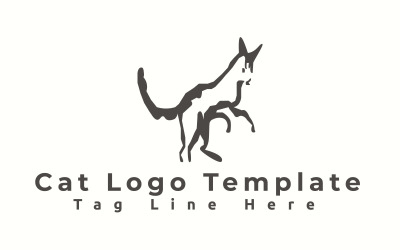 Modèle de logo de chat