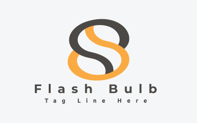 Plantilla de logotipo de bombilla flash