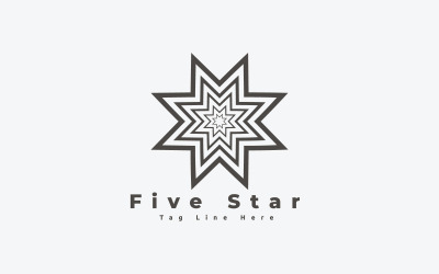 Plantilla de logotipo de cinco estrellas