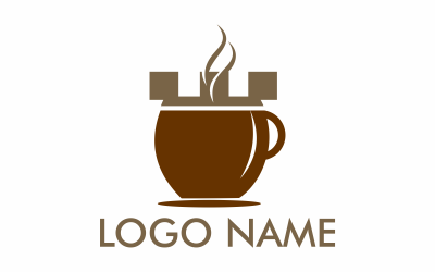 Шаблон логотипа кофе замок