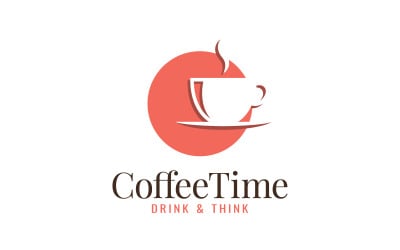 Šálek kávy. Sluneční káva. Logo šablona