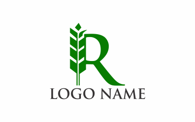 Tarwe letter R Logo sjabloon