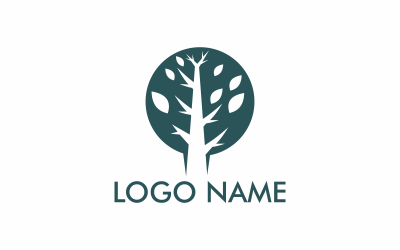 Modèle de logo vert arbre