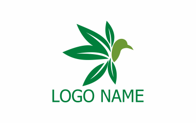 Птах Cannabis лінія логотип шаблон