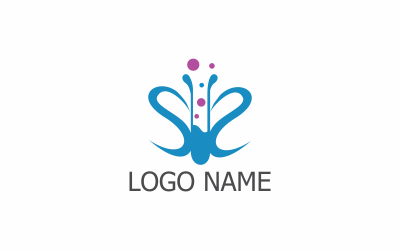 Шаблон плоского логотипа Butterfly Lab