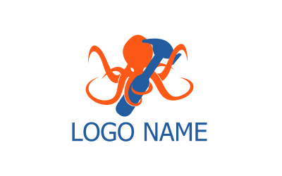 Modèle de logo Hammer Squid