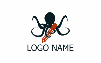 Modelo de logotipo criativo do Squid