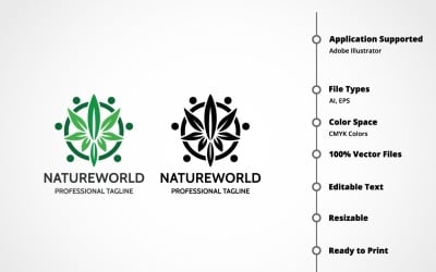 Natuur wereld Logo sjabloon