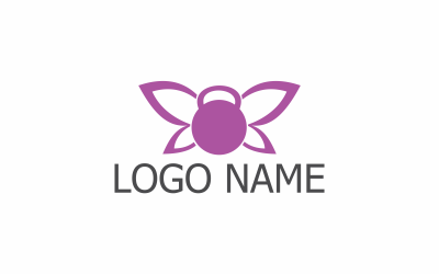 Шаблон логотипа штанги бабочка