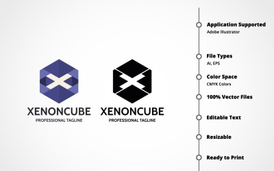 Xenon Cube - Letter X Logo Template