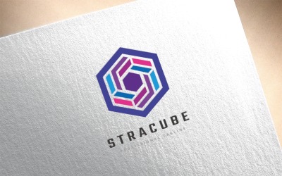 Modèle de logo de cube de stratégie