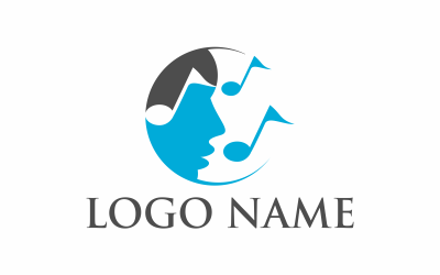 Müzik Adam düz Logo Şablonu