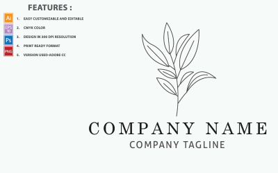 Botanik Vektör Tasarım Logo Şablonu Bırakır