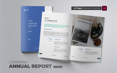 Informe anual comercial de la empresa: plantilla de identidad corporativa