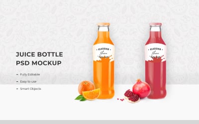 Mockup di prodotto bottiglia di succo