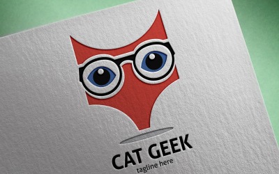 Plantilla de logotipo de Cat Geek
