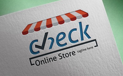 Überprüfen Sie die Logo-Vorlage des Online-Shops