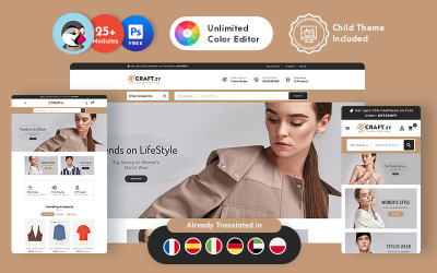 Craftzy Boutique Store - Çok Amaçlı Duyarlı PrestaShop Teması