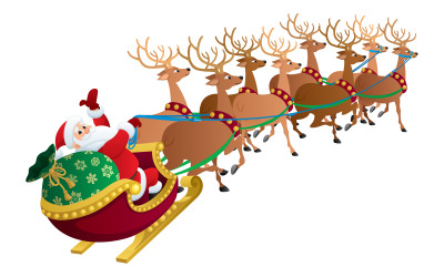 Santa on White - Illustration