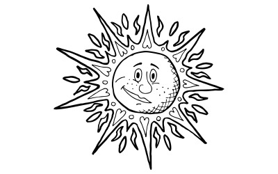 Slunce pozadí Čárová grafika - ilustrace