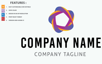Geometric Icon Software and IT Company Vector Design Logo Template