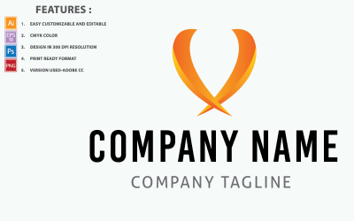 Logiciel de couleur orange et modèle de logo de conception de vecteur de société informatique