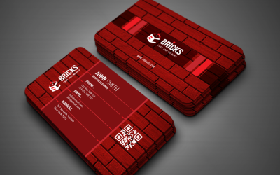 Szablon tożsamości korporacyjnej Bricks Business card #151978