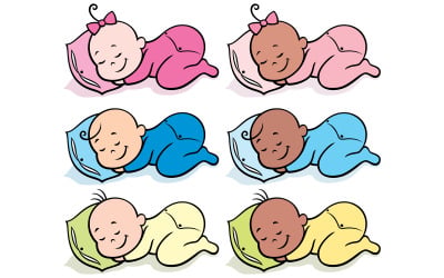 Bébés endormis - Illustration