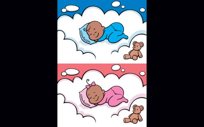Sleeping Baby Black - Illustration