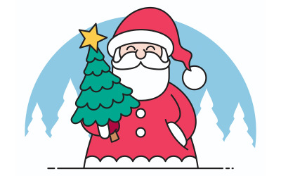 Santa Flat Design - Illustration