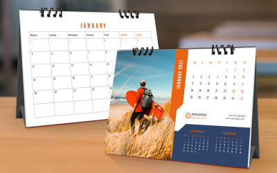 Calendario de escritorio 2021 Planificador mensual de 26 páginas