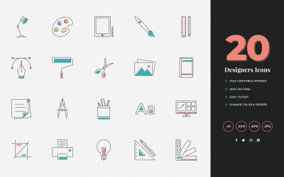 Kreative Designer-Icon-Set